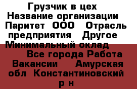 Грузчик в цех › Название организации ­ Паритет, ООО › Отрасль предприятия ­ Другое › Минимальный оклад ­ 23 000 - Все города Работа » Вакансии   . Амурская обл.,Константиновский р-н